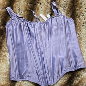 Victoria's Secret Purple Satin Corset Set